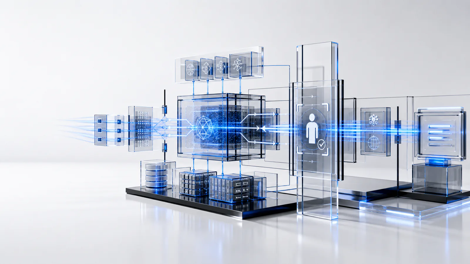 AI workflow connecting trusted sources, tools, and a human approval step