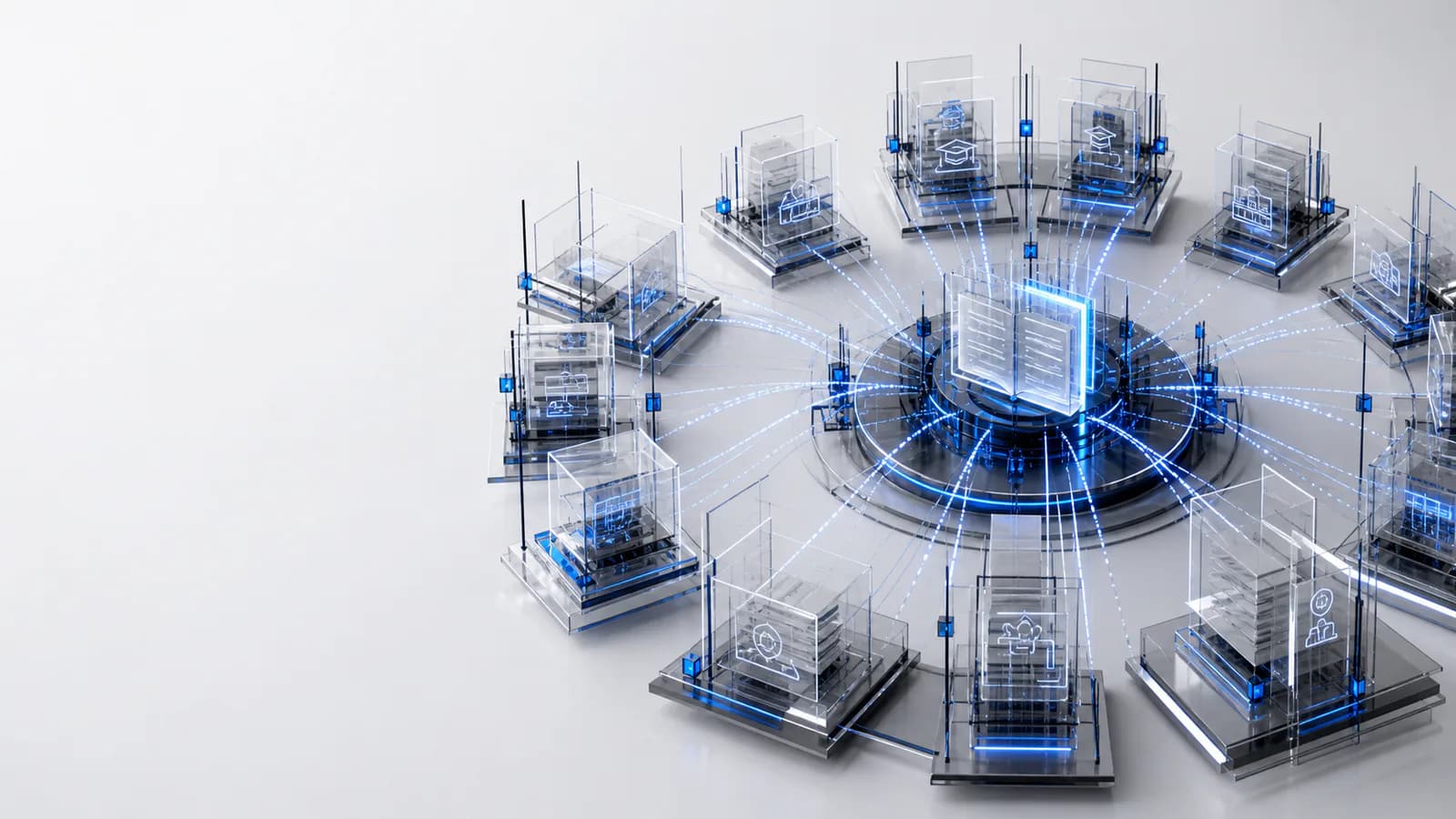 Glass market nodes connected to a central regional playbook